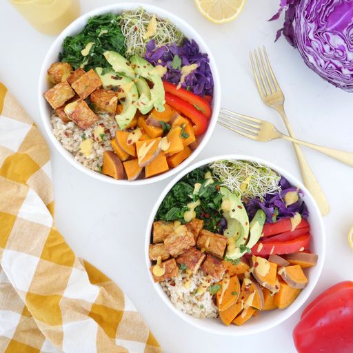 Tempeh Nourish Bowl with Lemon Miso Dressing