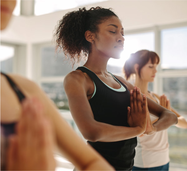 Woman-practicing-Yoga