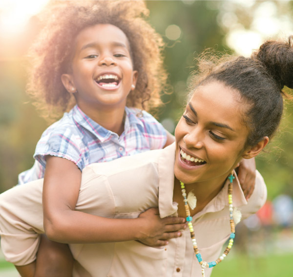 Child playing with Mom