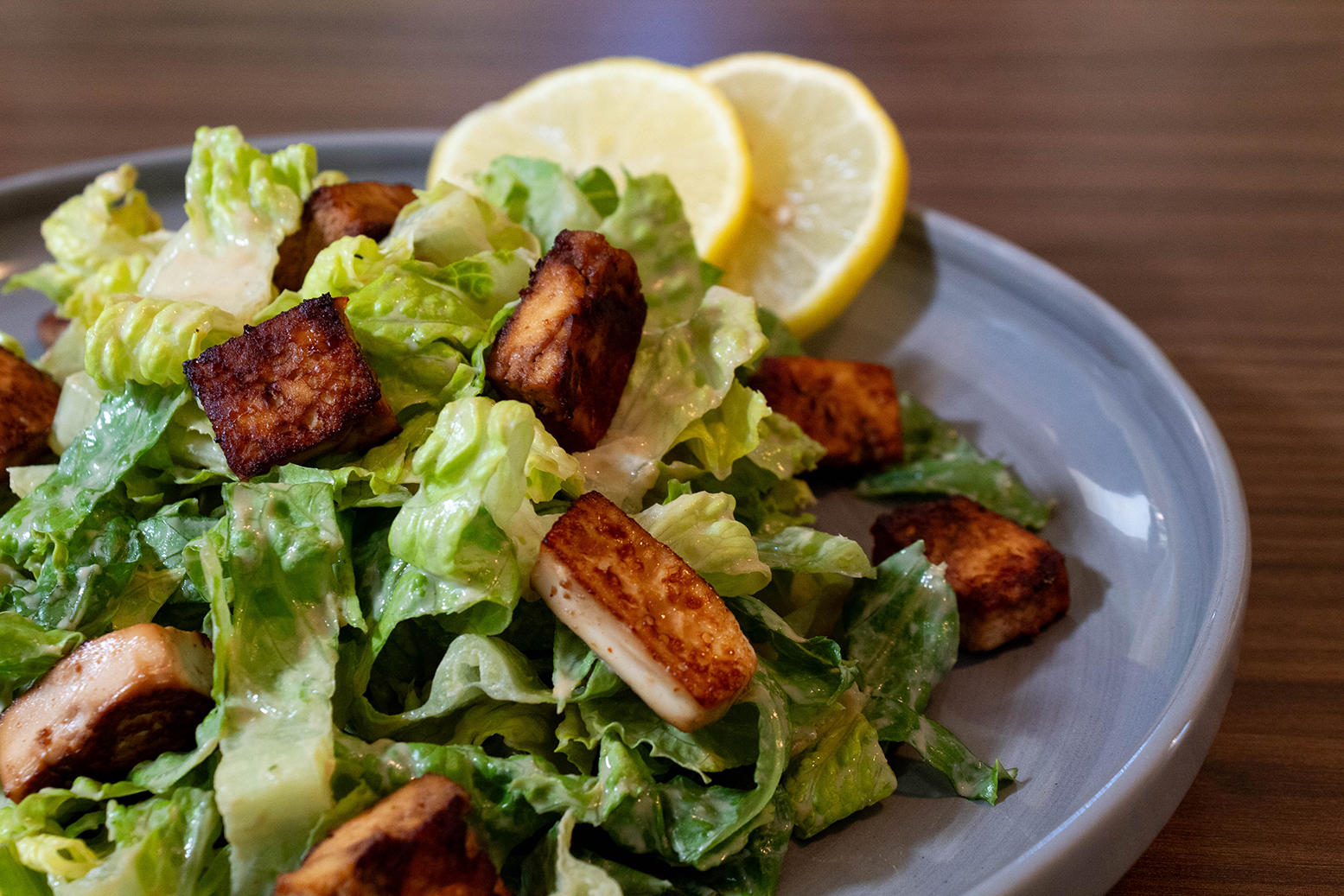 Plant Based Caesary Salad with Tofu Croutons_resized